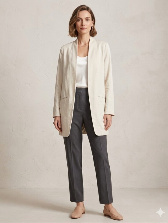 Eileen Fisher Jackets & Blazers - Eileen FIsher Polished Ramie Stretch Jacket Blazer